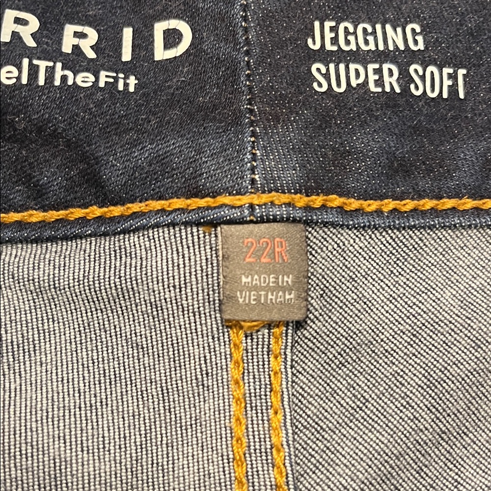 torrid Blue Skinny Jeans with Triple Button Waist - Picture 3 of 6